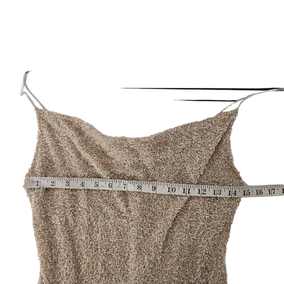 Alice + Olivia Harmie Dress Nude Sequins Mini Dress Size 6 - Picture 6 of 8